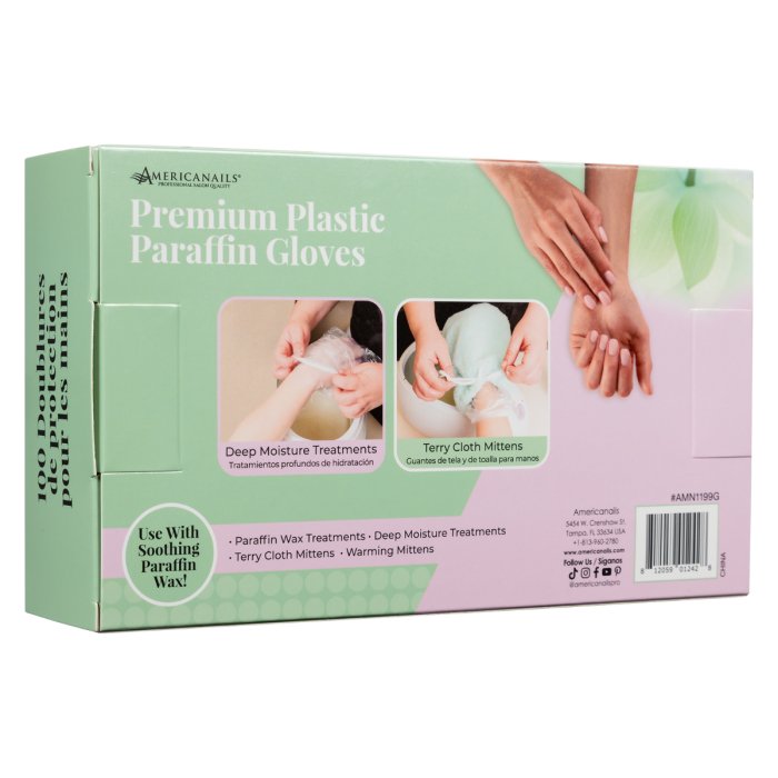 AMERICANAILS PREMIUM PLASTIC PARAFFIN GLOVES 100-CT - Purple Beauty Supplies