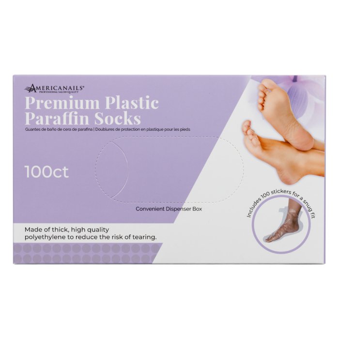 AMERICANAILS PREMIUM PLASTIC PARAFFIN SOCKS 100-CT - Purple Beauty Supplies