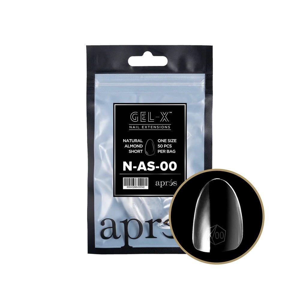APRES GEL-X 2.0 TIPS NATURAL ALMOND SHORT REFILL #4.5 50 PC - Purple Beauty Supplies