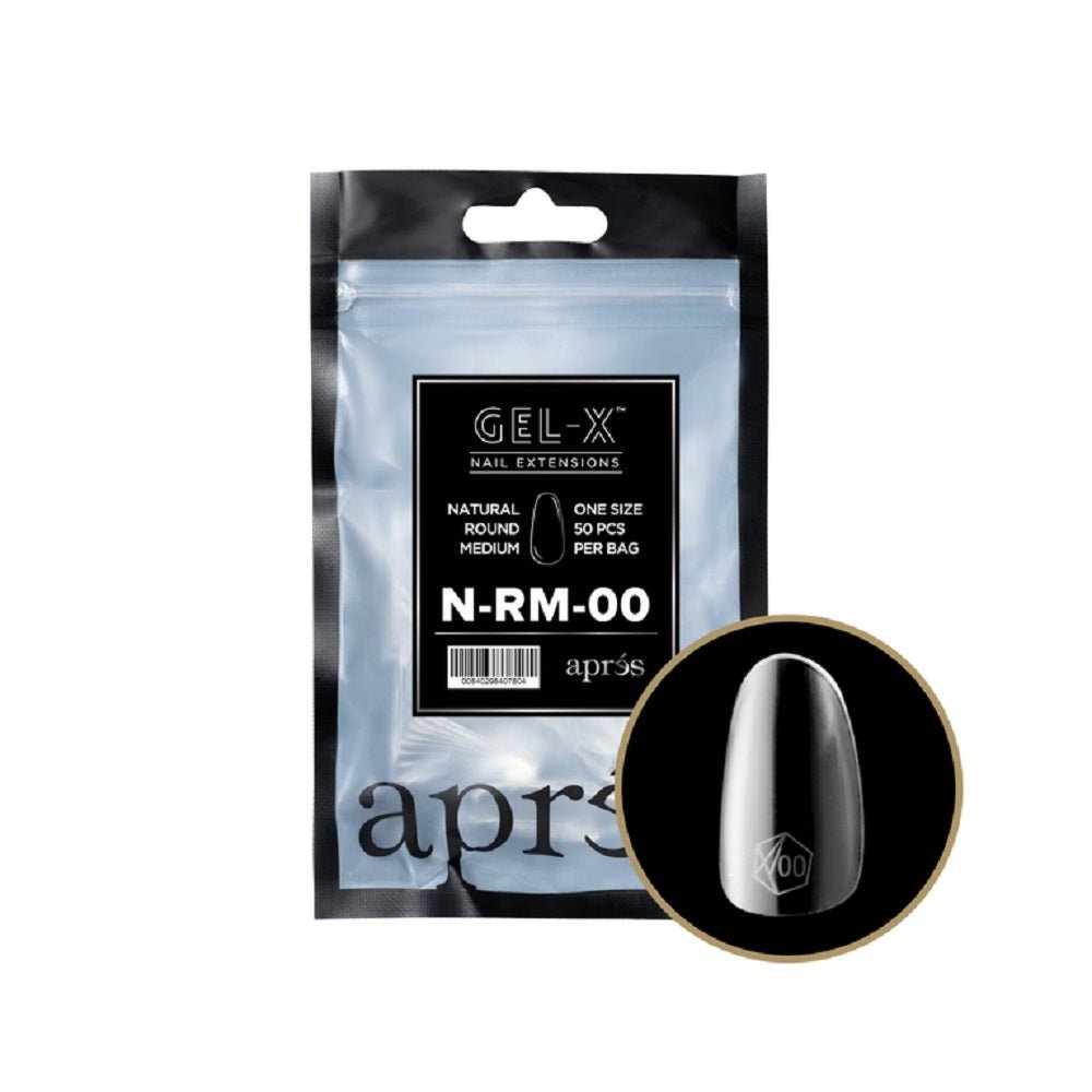 *APRES GEL - X TIPS NATURAL ROUND MEDIUM REFILL PACK 50 PCS #0 - Purple Beauty Supplies