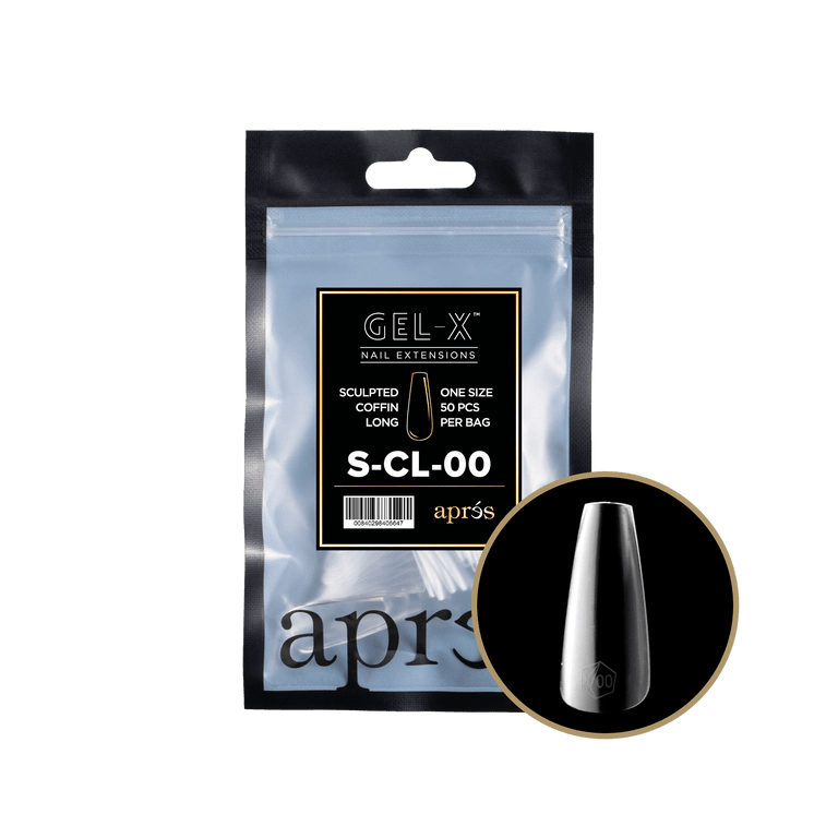 *APRES GEL - X TIPS REFILL PACK SCULPTED COFFIN LONG #0 - Purple Beauty Supplies