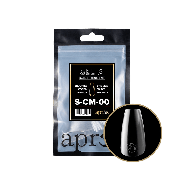 *APRES GEL - X TIPS REFILL PACK SCULPTED COFFIN MEDIUM #0 - Purple Beauty Supplies