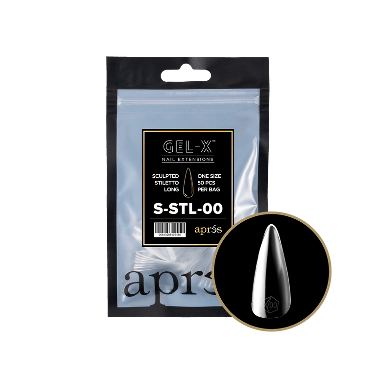 *APRES GEL - X TIPS REFILL PACK SCULPTED STILETTO LONG #1 - Purple Beauty Supplies