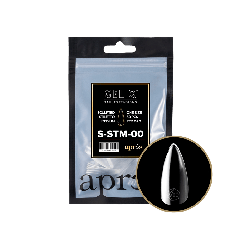 *APRES GEL - X TIPS REFILL PACK SCULPTED STILETTO MEDIUM #6 - Purple Beauty Supplies