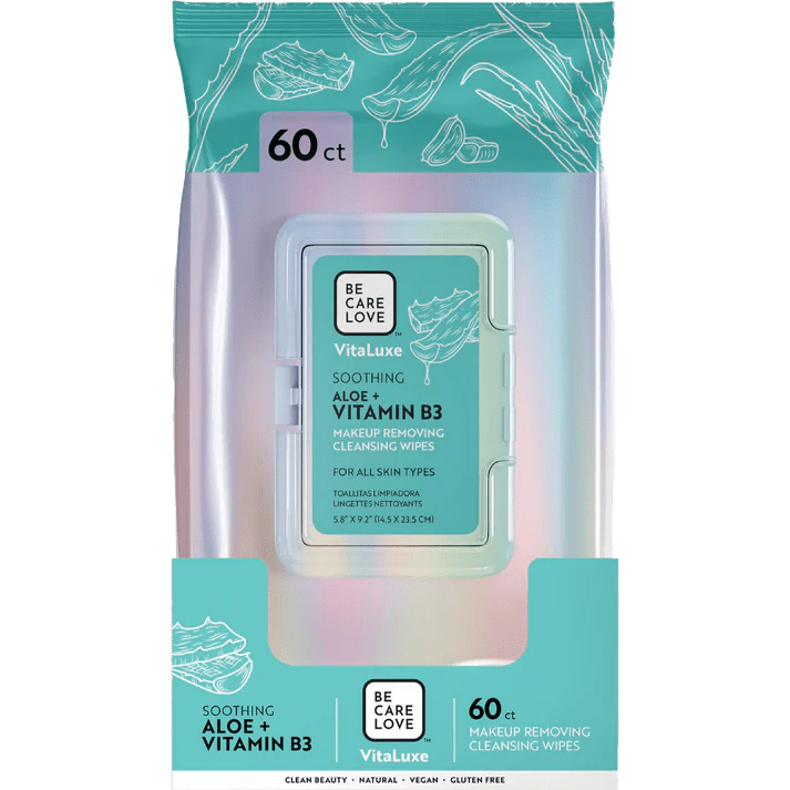 BCL SPA ALOE & VITAMIN B3 MAKEUP REMOVER WIPES 60 CT - Purple Beauty Supplies