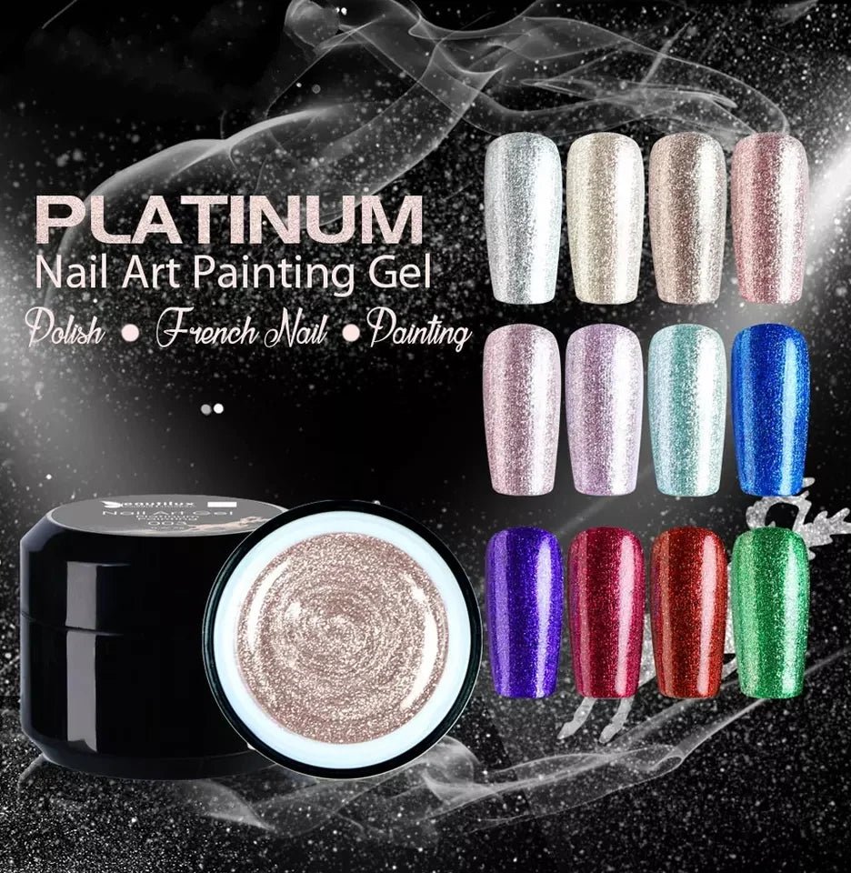 BEAUTILUX NAIL ART PLATINUM PAINTING GEL 6g #03 CHAMPAGNE - Purple Beauty Supplies