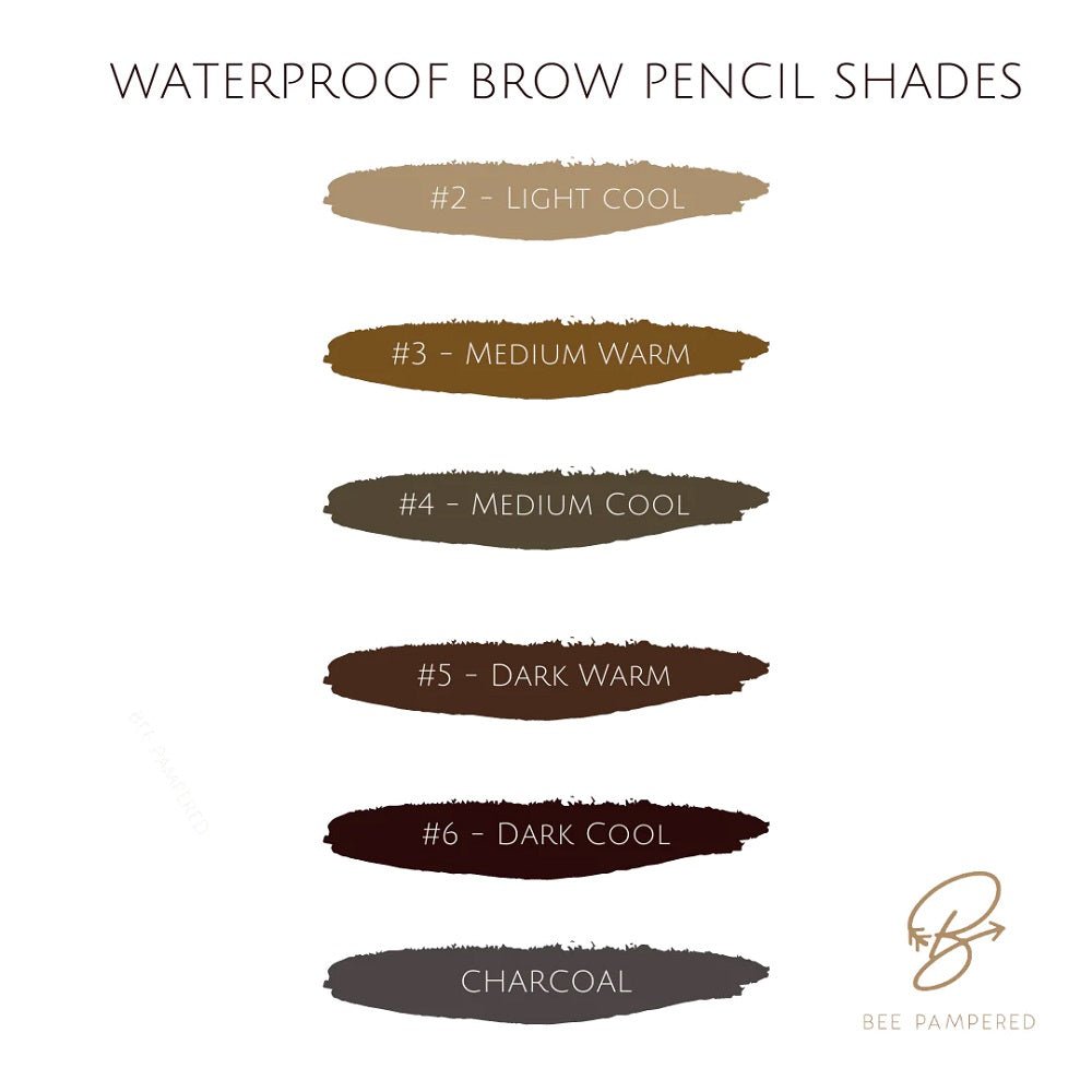 BEE PAMPERED WATERPROOF BROW PENCIL #6 / DARK COOL - Purple Beauty Supplies