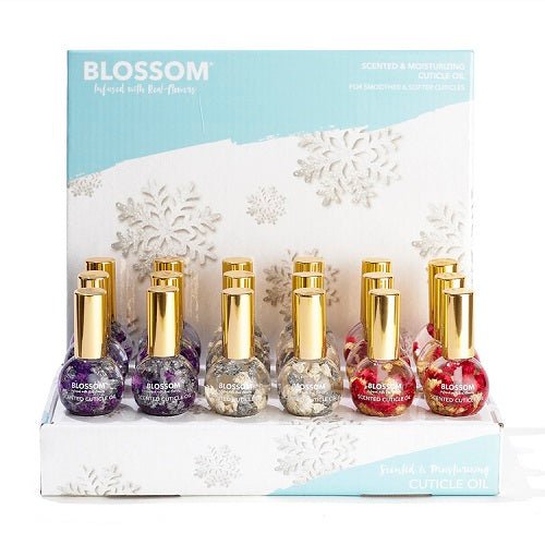 BLOSSOM WINTER CUTICLE OIL 18 PC DISPLAY - Purple Beauty Supplies