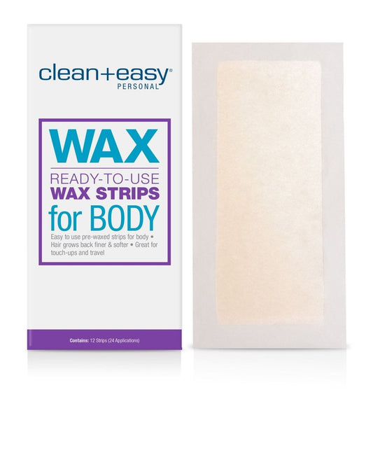 CLEAN AND EASY READY TO USE BODY WAX STRIPS 12 PK - Purple Beauty Supplies