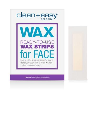 CLEAN AND EASY READY TO USE FACE WAX STRIPS 12 PK - Purple Beauty Supplies