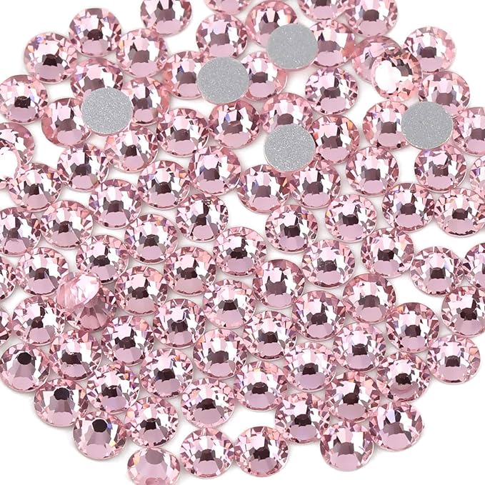 CRYSTAL RHINESTONES 1140 PCS LIGHT ROSE SS3 - Purple Beauty Supplies