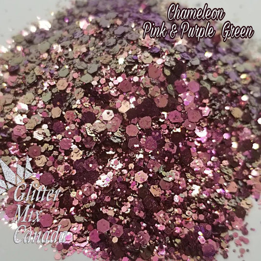 GLITTER MIX- CHAMELEON PINK, PURPLE & GREEN - Purple Beauty Supplies