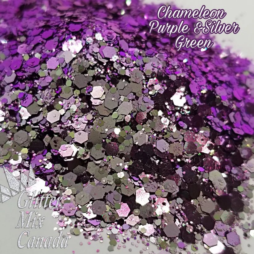 GLITTER MIX- CHAMELEON PURPLE AND GREEN - Purple Beauty Supplies