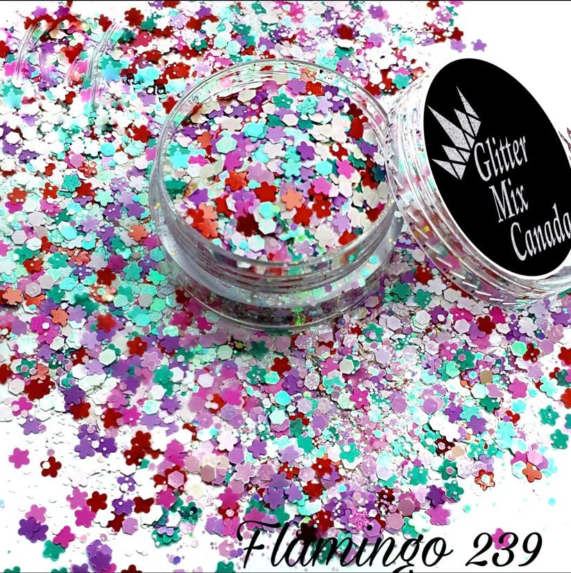 GLITTER MIX- FLAMINGO (SUMMER GARDEN) - Purple Beauty Supplies