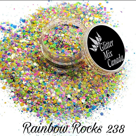 GLITTER MIX- RAINBOW ROCKS (SUMMER GARDEN) - Purple Beauty Supplies