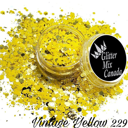 GLITTER MIX- VINTAGE YELLOW (OMG COLLECTION) - Purple Beauty Supplies