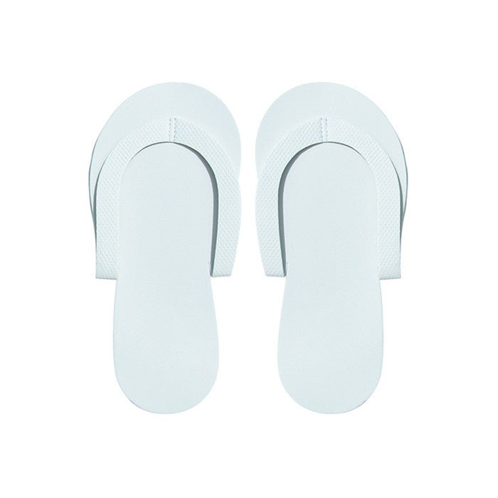 GRIPPER DISPOSABLE FOAM SLIPPERS- WHITE 1 PAIR - Purple Beauty Supplies