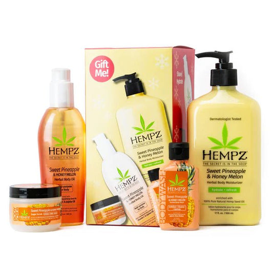 HEMPZ MOISTURIZER LE SWEET PINEAPPLE & HONEY MELON GIFT SET 4 PC - Purple Beauty Supplies