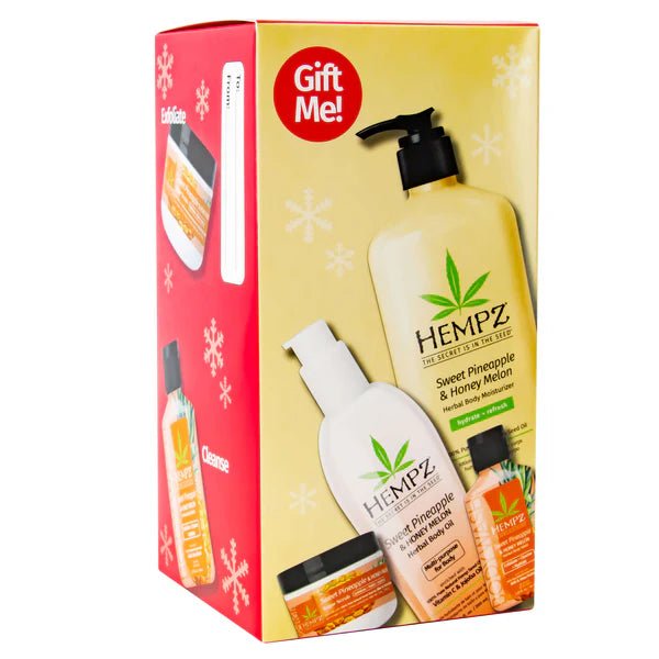 HEMPZ MOISTURIZER LE SWEET PINEAPPLE & HONEY MELON GIFT SET 4 PC - Purple Beauty Supplies