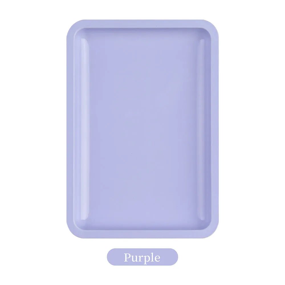 METAL TRAY PURPLE 17.9CM X 12.5CM - Purple Beauty Supplies