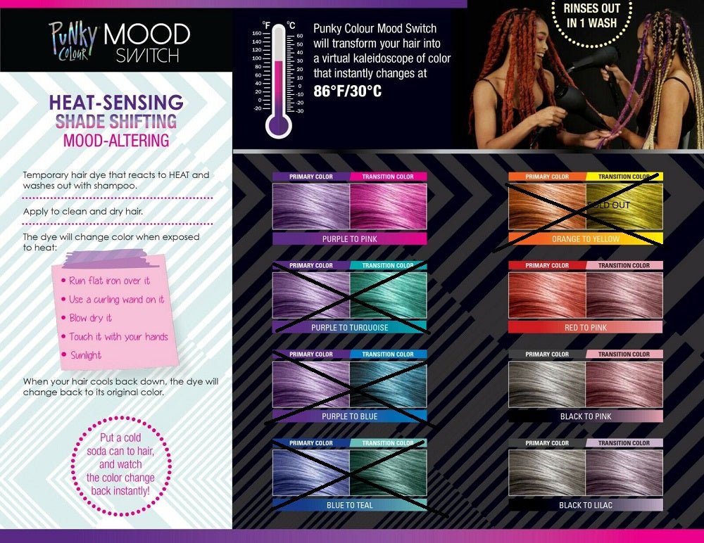 *PUNKY COLOUR MOOD SWITCH - BLACK TO LILAC - Purple Beauty Supplies