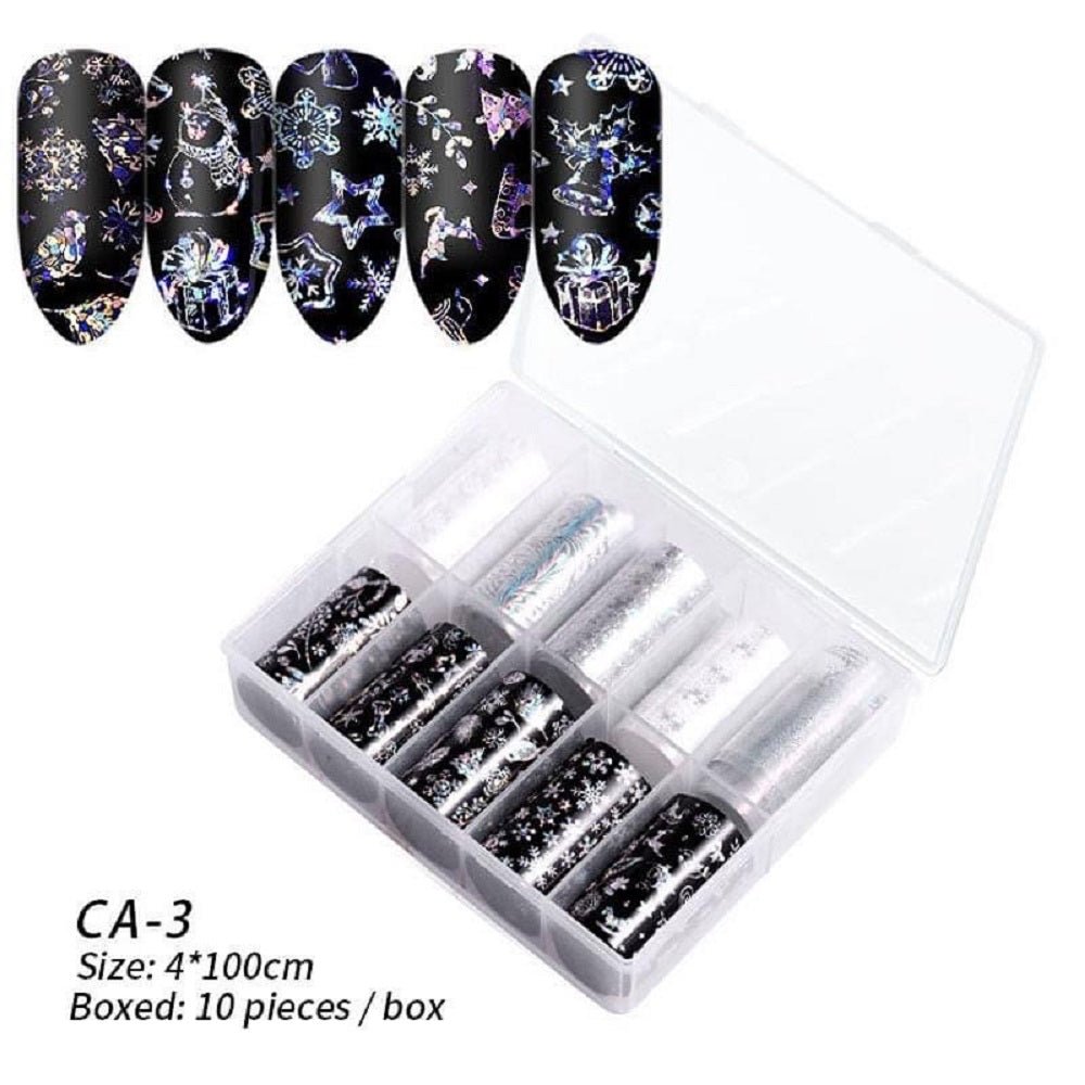 TRANSFER FOILS 10 PK #16 CHRISTMAS - Purple Beauty Supplies