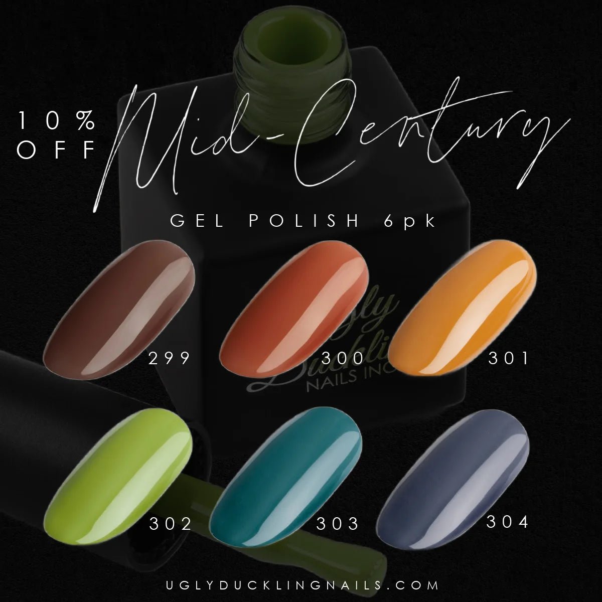 UGLY DUCKLING GEL POLISH MID - CENTURY COLLECTION 6 PK - Purple Beauty Supplies