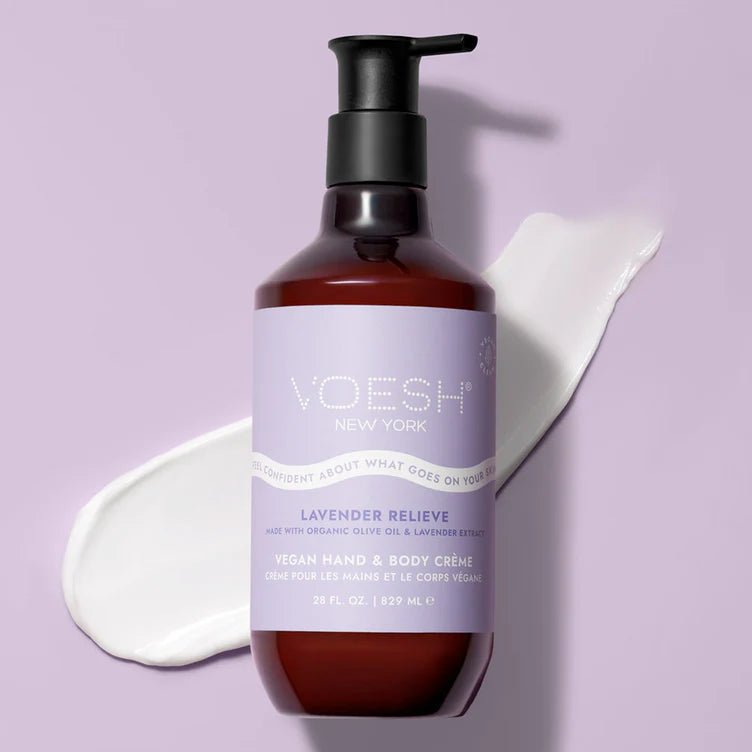 VOESH VEGAN BODY & HAND CREME 28 OZ - LAVENDER RELIEVE - Purple Beauty Supplies