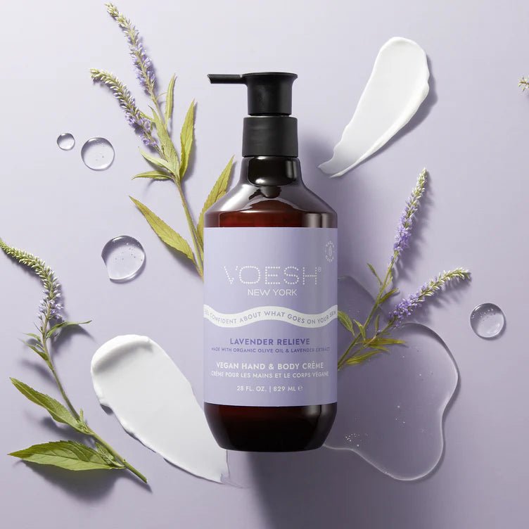 VOESH VEGAN BODY & HAND CREME 28 OZ - LAVENDER RELIEVE - Purple Beauty Supplies