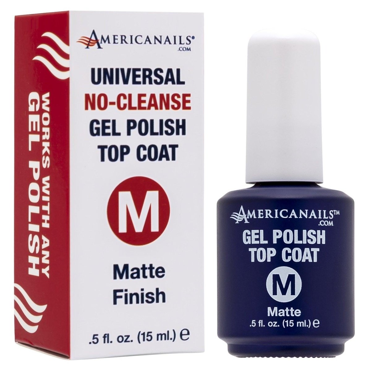 AMERICANAILS NO CLEANSE MATTE TOP COAT .5 OZ - Purple Beauty Supplies