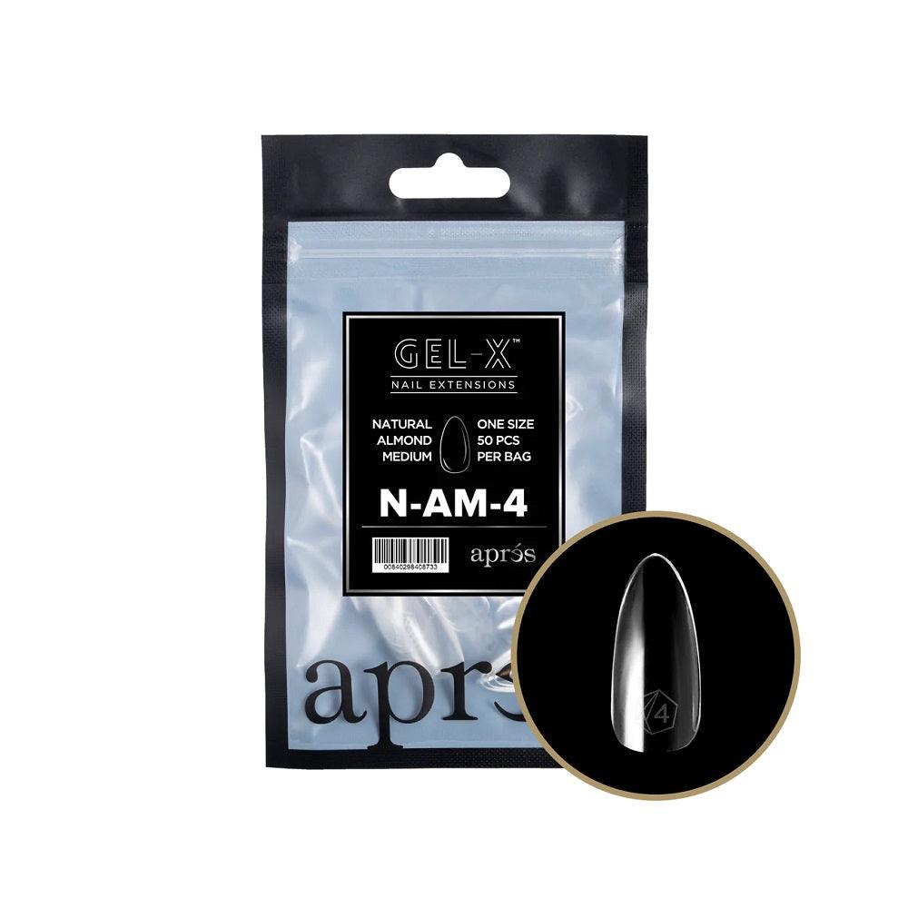 APRES GEL-X 2.0 TIPS NATURAL ALMOND MEDIUM REFILL #4 50 PC - Purple Beauty Supplies