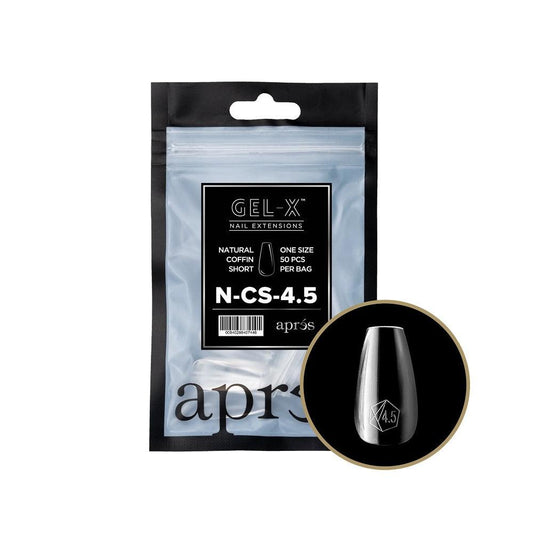 APRES GEL-X 2.0 TIPS NATURAL COFFIN SHORT REFILL #4.5 50 PC - Purple Beauty Supplies