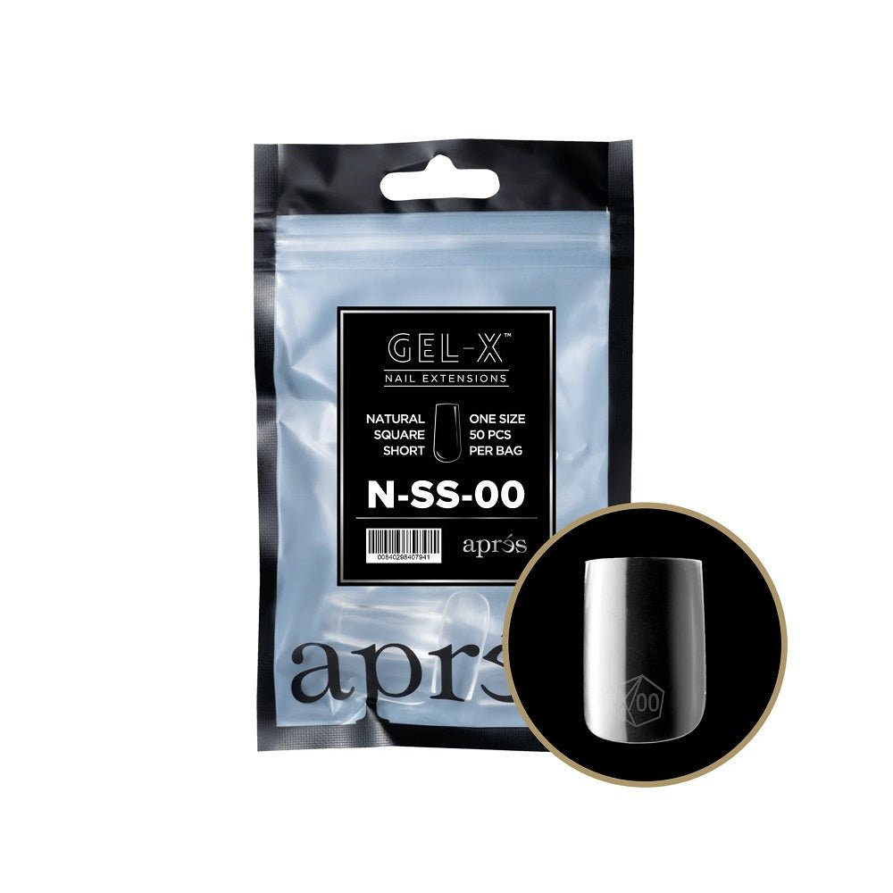 APRES GEL-X 2.0 TIPS NATURAL SQUARE SHORT REFILL #04 50 PC - Purple Beauty Supplies