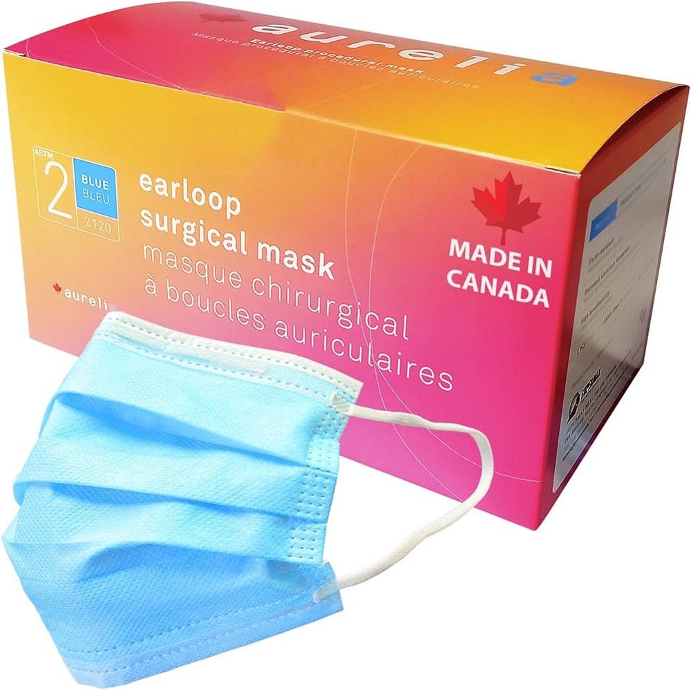 AURELIA EARLOOP MASK BLUE BOX 50 - Purple Beauty Supplies