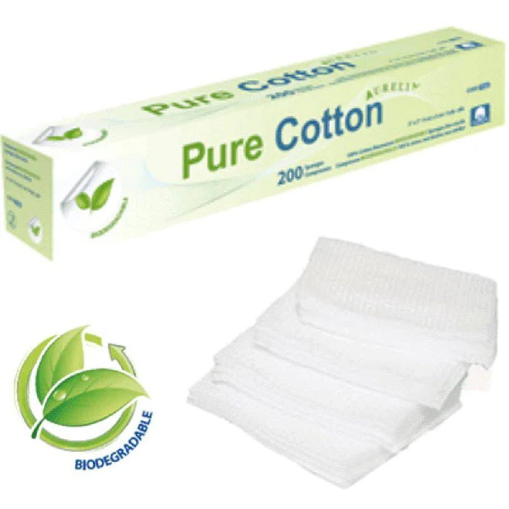 AURELIA PURE COTTON NON-WOVEN 2" X 2" WIPES 200 CT - Purple Beauty Supplies