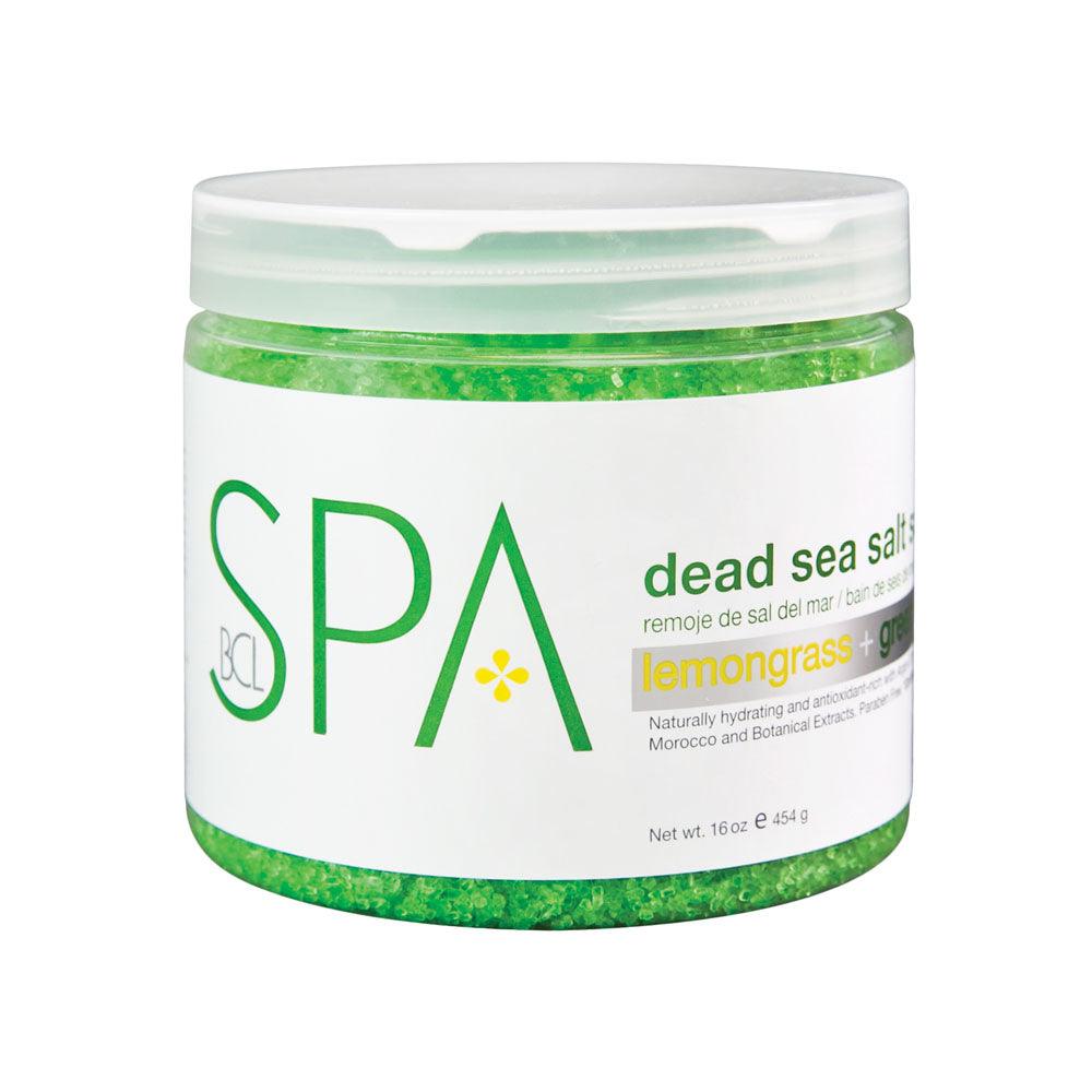 BCL SPA LEMONGRASS + GREEN TEA DEAD SEA SALT SOAK 16 OZ/454 G - Purple Beauty Supplies