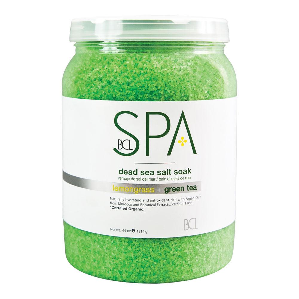 BCL SPA LEMONGRASS + GREEN TEA DEAD SEA SALT SOAK 64 OZ/1814 G - Purple Beauty Supplies