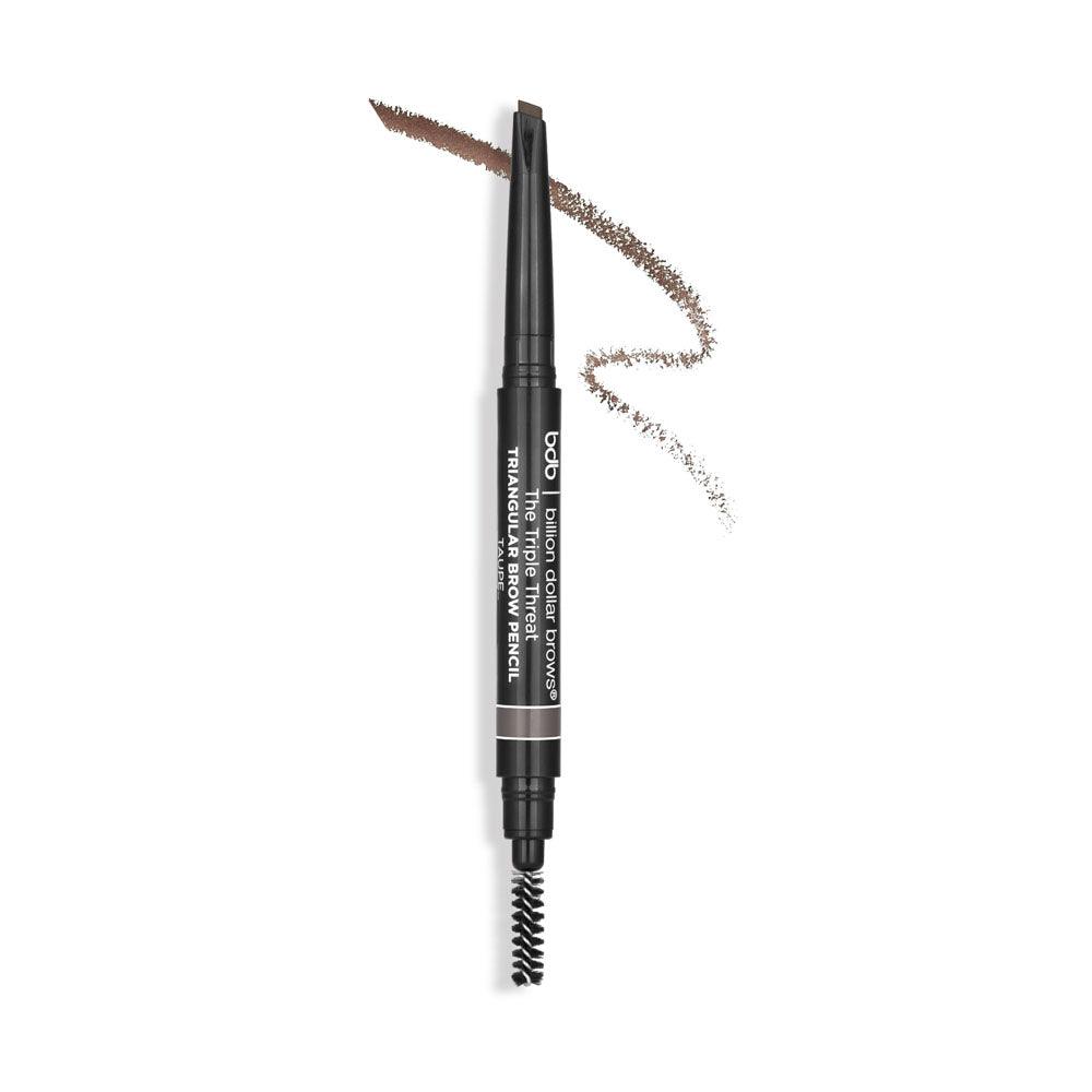 BILLION DOLLAR BROWS -TRIPLE THREAT TRIANGLE PENCIL |TAUPE - Purple Beauty Supplies