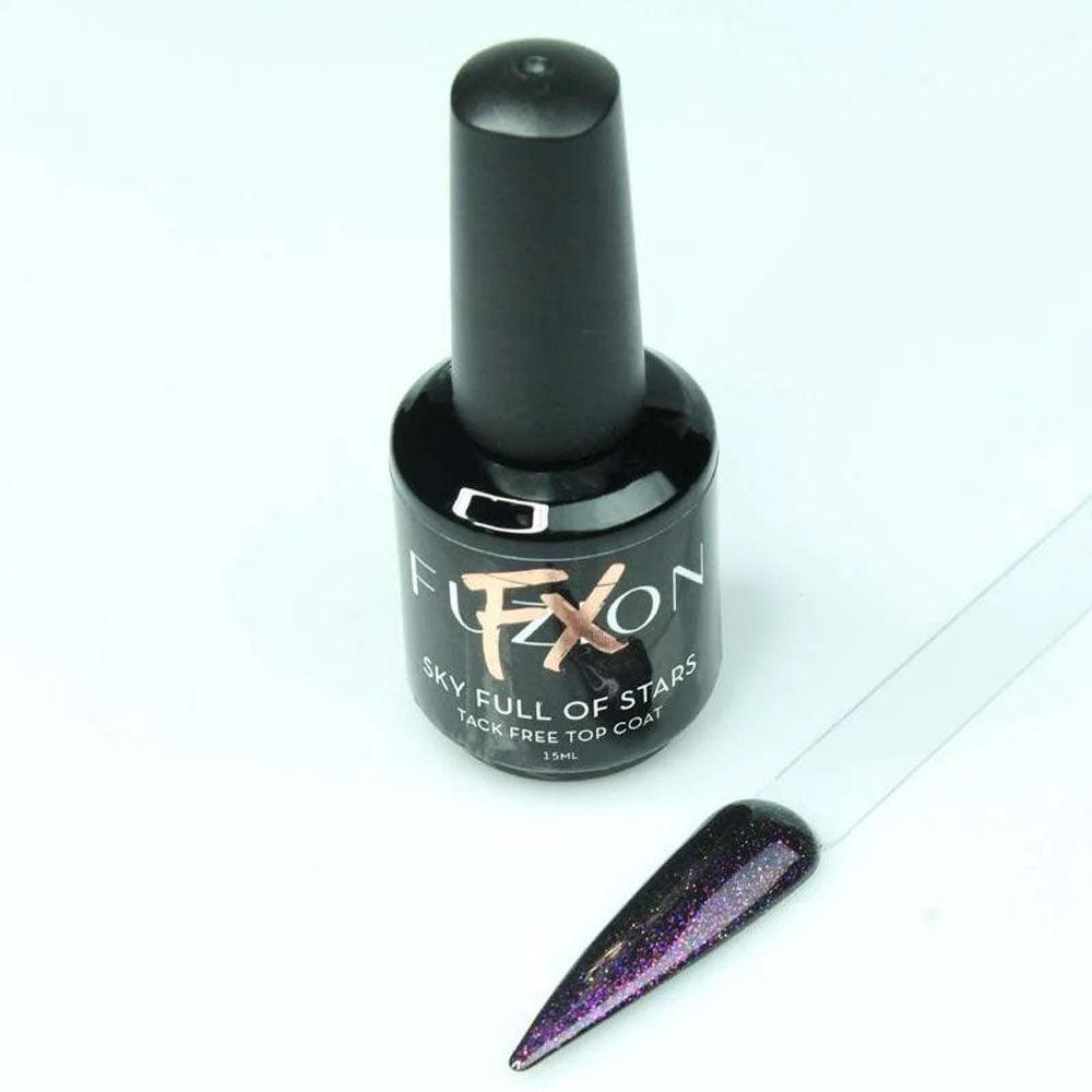 FUZION FX SHIMMER TOP COAT SKY FULL OF STARS VU/LED 15 ML - Purple Beauty Supplies