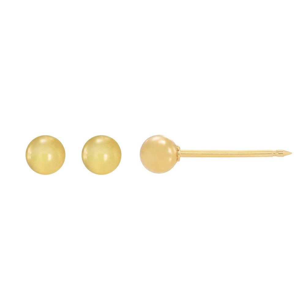 INVERNESS EARRINGS- 24K GP 4MM BALL - Purple Beauty Supplies