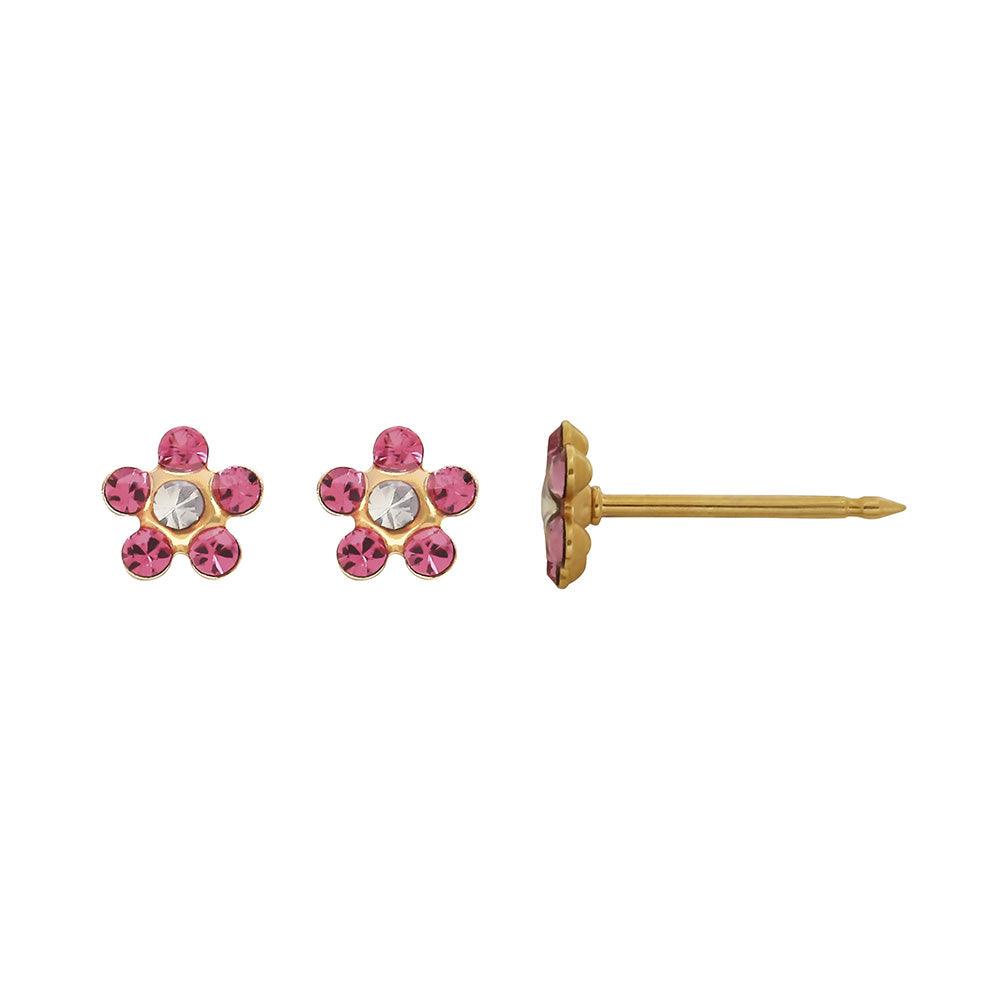 INVERNESS EARRINGS- 24K GP ROSE W/ CRYSTAL , OCTOBER - Purple Beauty Supplies