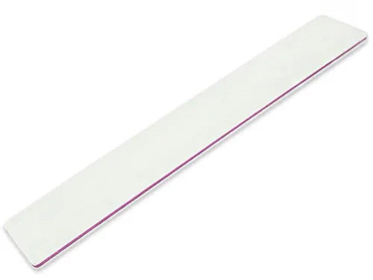 JUMBO WHITE SQUARE FILE 100/180 WHITE CENTER - Purple Beauty Supplies