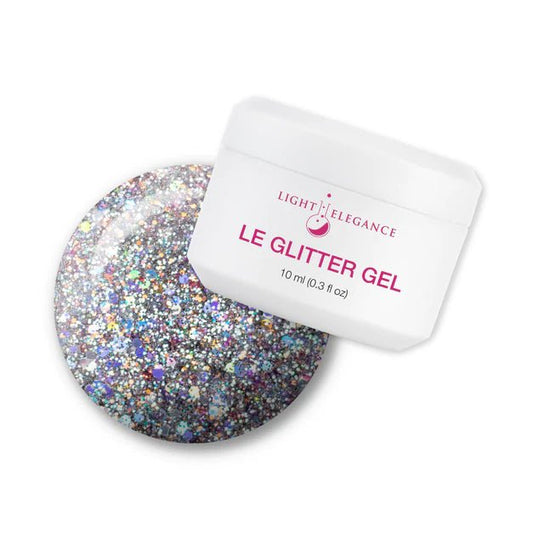 LIGHT ELEGANCE GLITTER GEL THE ELVIS PELVIS 10 ML - Purple Beauty Supplies