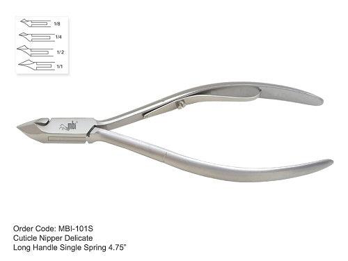 MBI CUTICLE NIPPER LONG HANDLE 4.75" 1/4 JAW - Purple Beauty Supplies