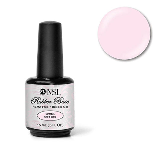 NSI REMOVEABLE RUBBER BASE OPAQUE SOFT PINK .5 OZ/15 ML - Purple Beauty Supplies