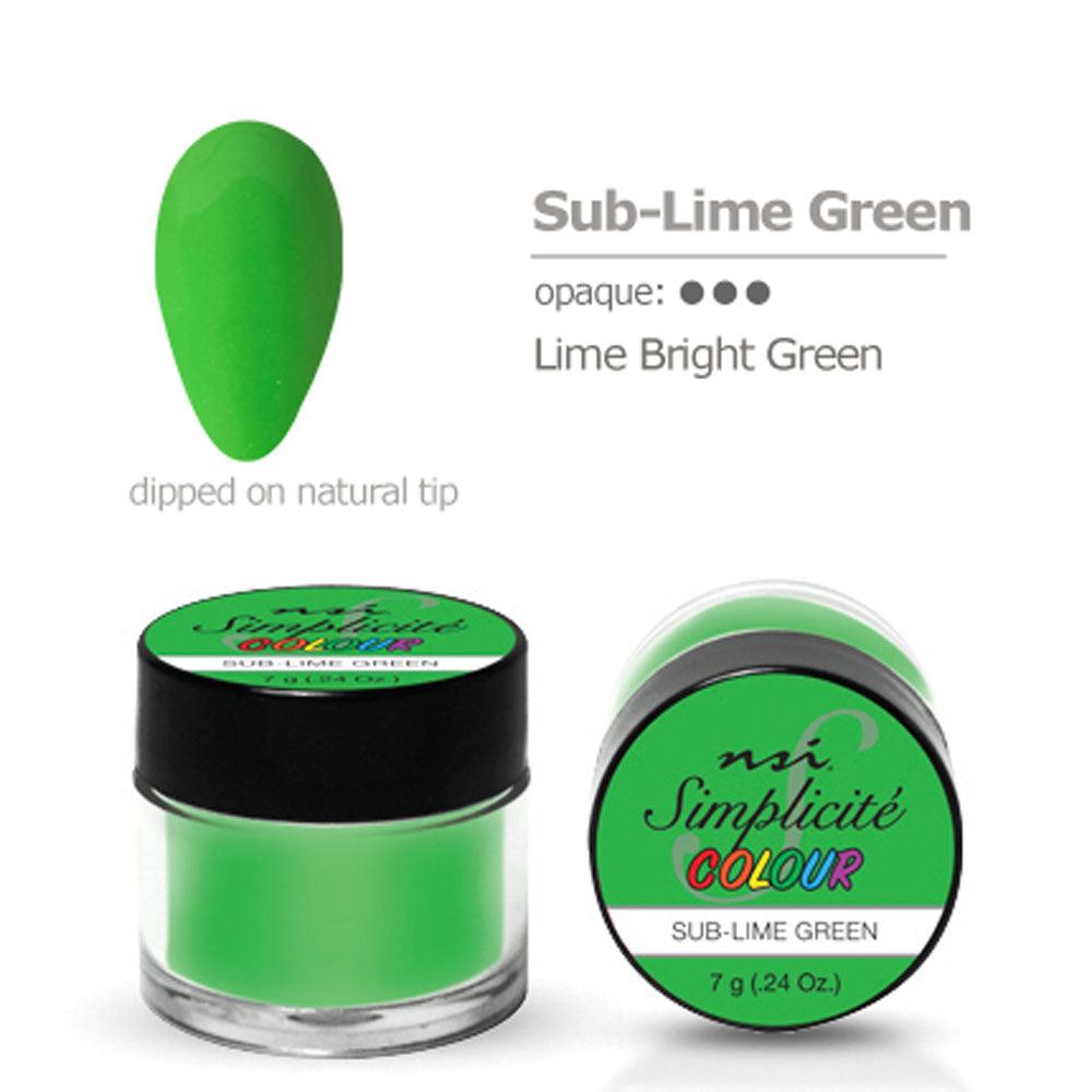 NSI SIMPLICITE COLOUR SUB-LIME GREEN 7 GM - Purple Beauty Supplies