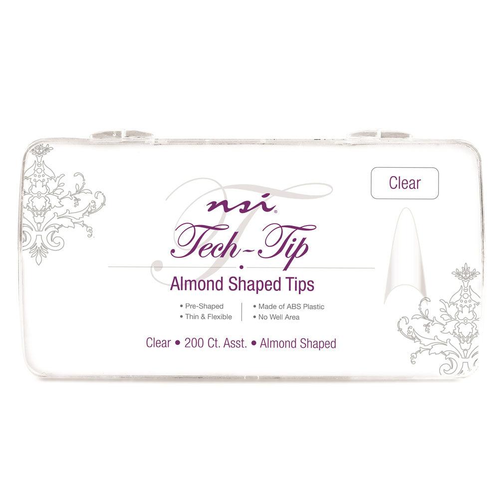 NSI TECH TIP ALMOND CLEAR TIP 200 CT - Purple Beauty Supplies