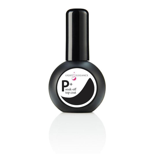 SALE! (REG $18.95) LIGHT ELEGANCE P+ SOAK OFF TOP COAT .5 OZ/15 ML - Purple Beauty Supplies