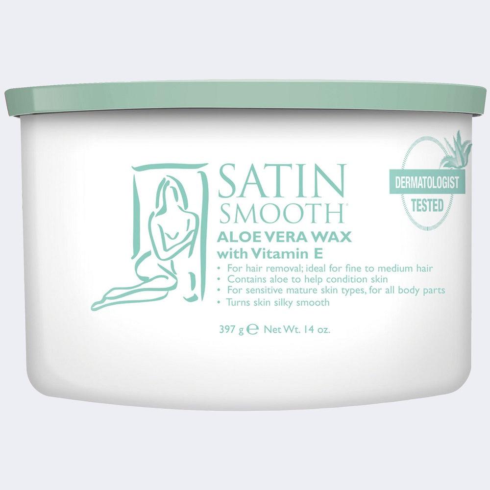 SATIN SMOOTH WAX ALOE VERA 14 OZ/397 G - Purple Beauty Supplies