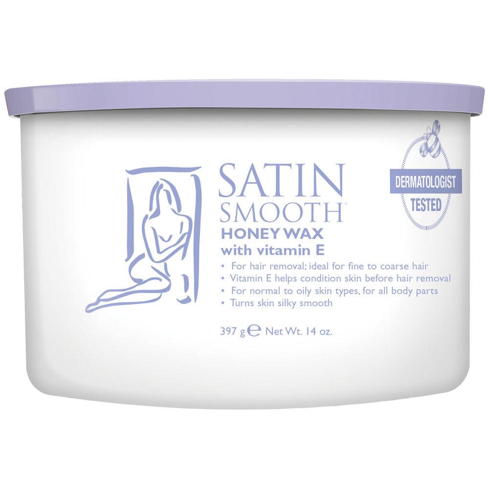 SATIN SMOOTH WAX HONEY WITH VITAMIN E 14 OZ/397 G - Purple Beauty Supplies